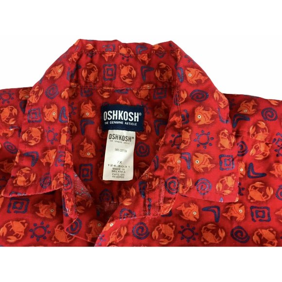Osh Kosh Kid's Boys Button Up Collared Shirt 7x - Picture 2 of 12